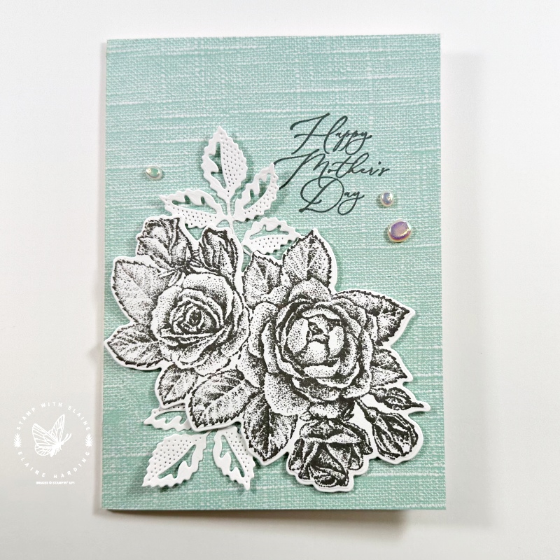 Softly Stippled DSP Mother's Day card with Stippled Roses Bundle