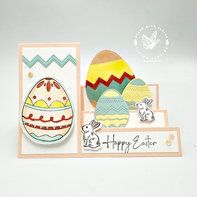 fun fold side step card wibble wobble egg with Excellent Eggs for Easter