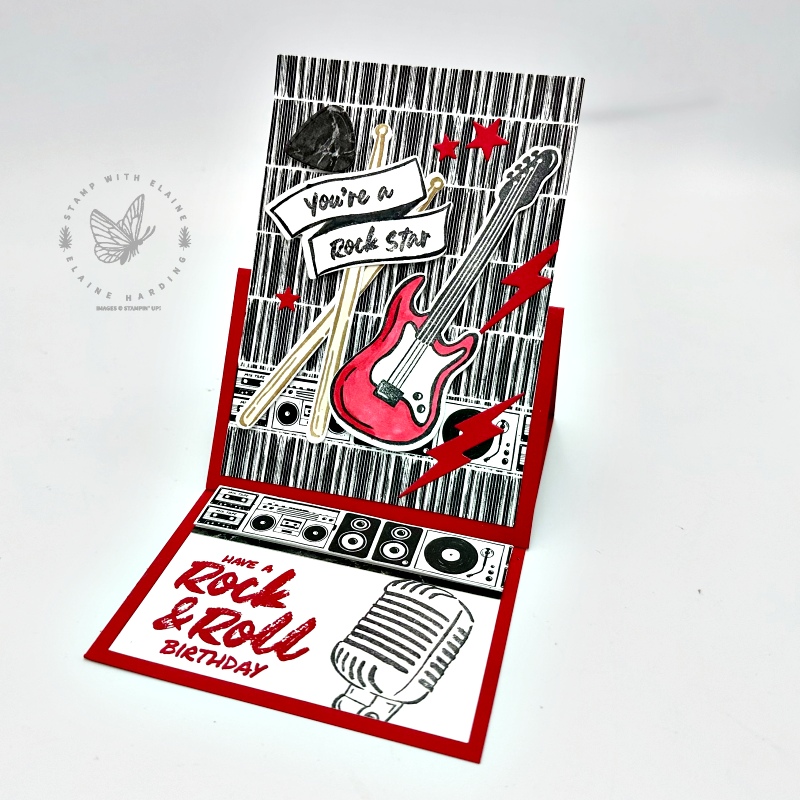 Easel card displayed with rock star bundle