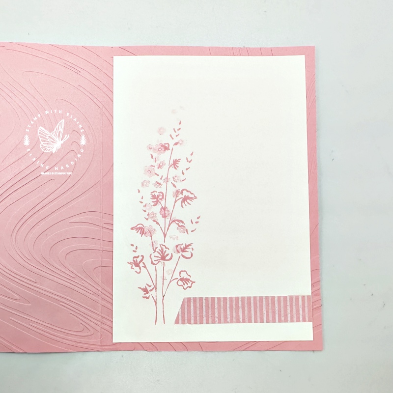 inside Pretty in Pink Swirly embossed Unbouned Beauty card