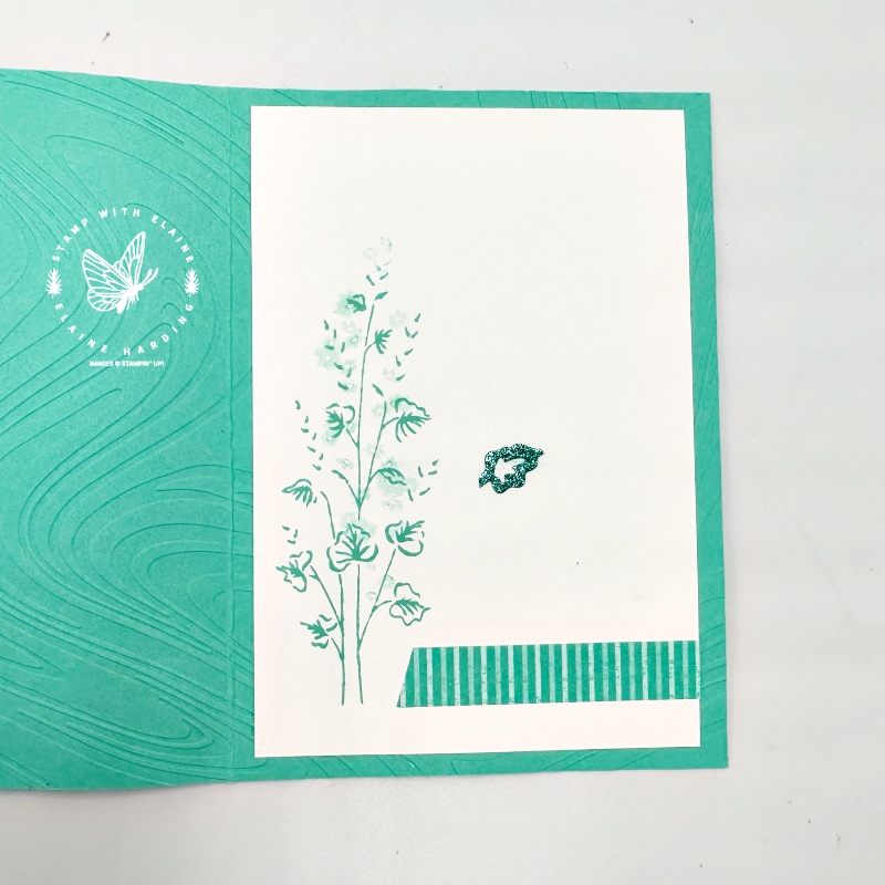 inside summer splash swirly embossed card with Unbounded Beauty