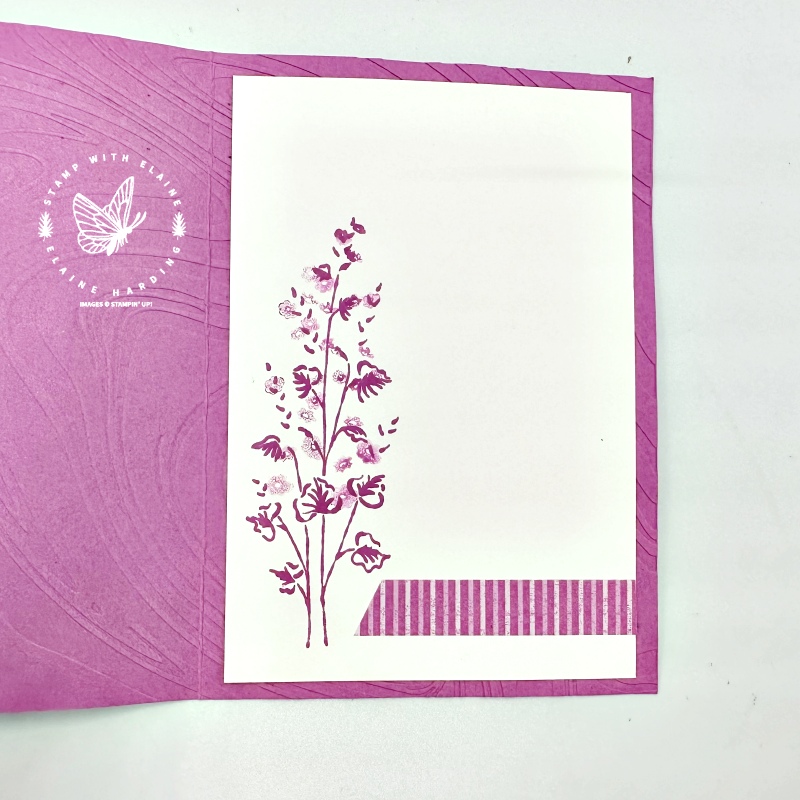 inside Petunia Pop swirly embossed card with Unbounded Beauty