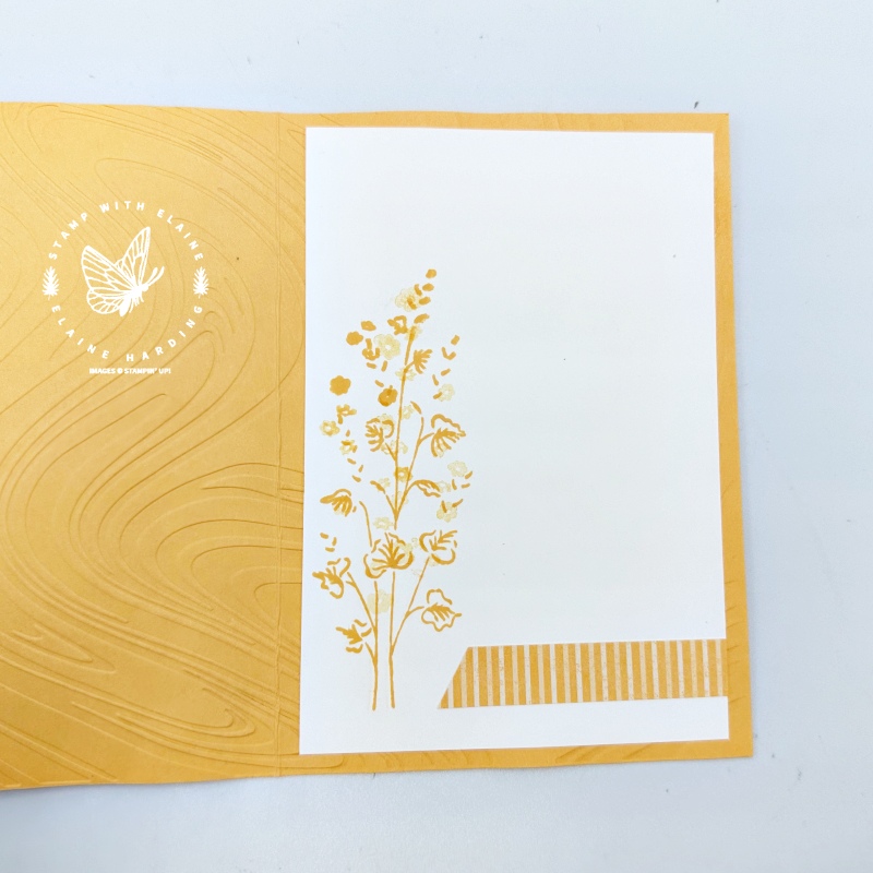 inside Peach Pie swirly embossed card with Unbounded Beauty