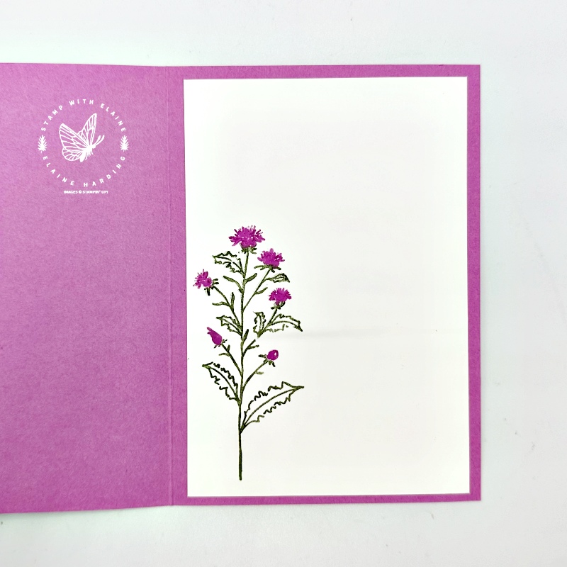 Inside Petunia Pop card sketch card with Thoughtful Wishes stamp set