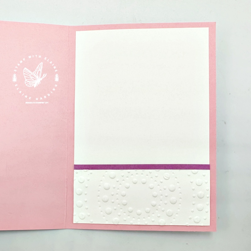 Inside Pretty in Pink Dotted Circles embossed card