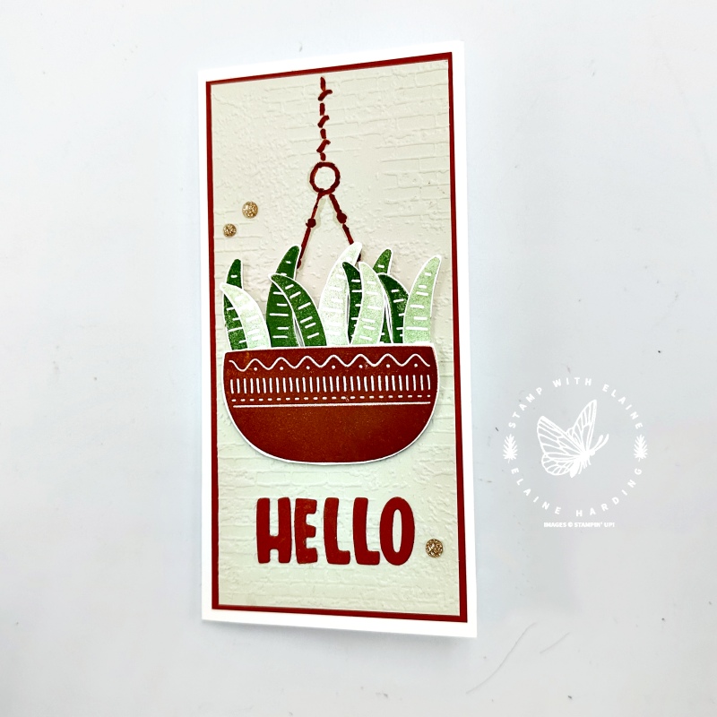 mini slim card with Planted Paradise and mini alphabet dies