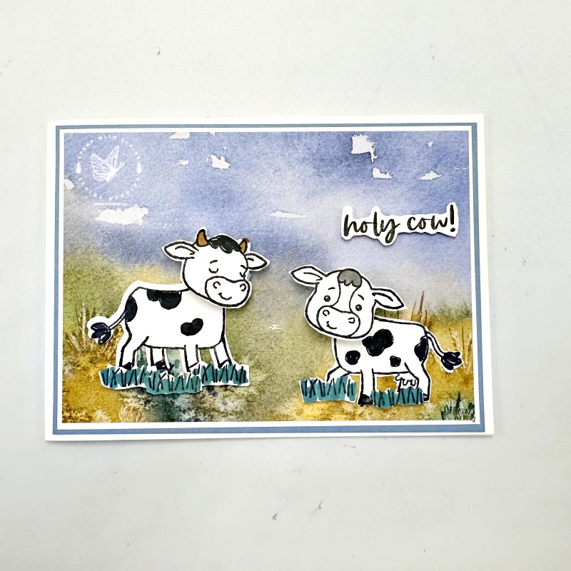 Interactive wibbly wobbly card with Cutest Cows bundle