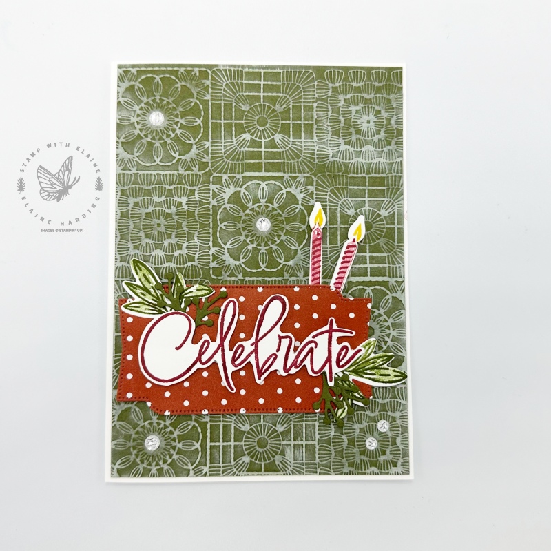 Mossy meadow embossed card with Iconic Imagery bundle