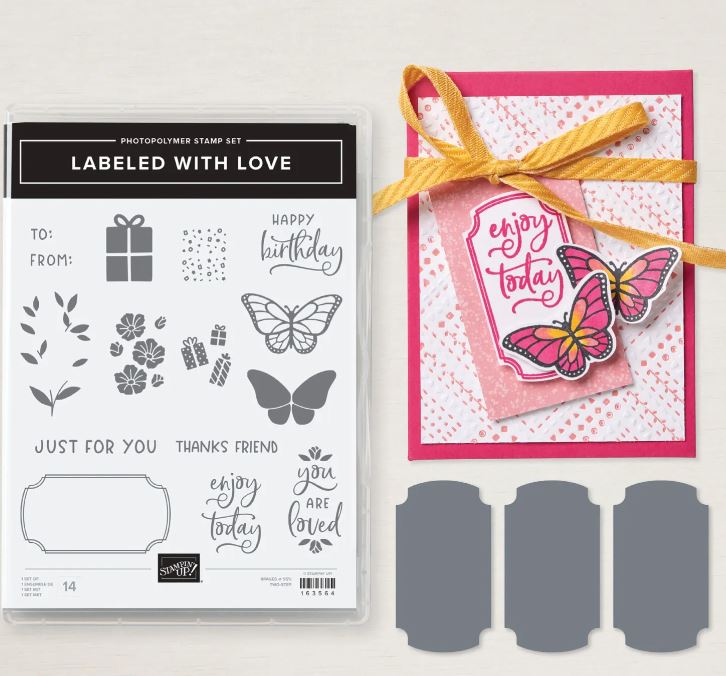 labeled with love stamp die bundle