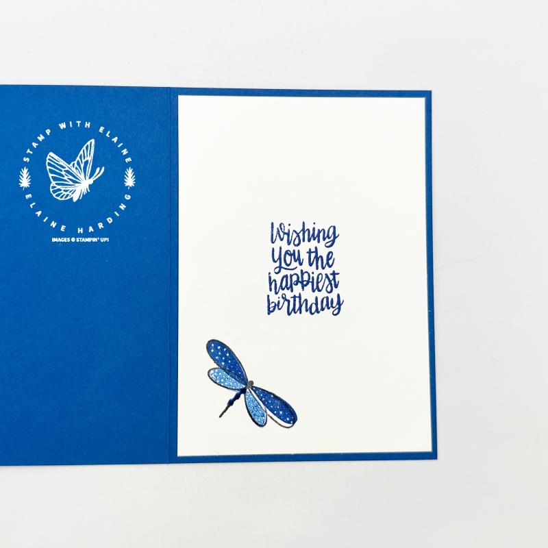 Inside Blueberry Bliss Birthday card with Happiest Day