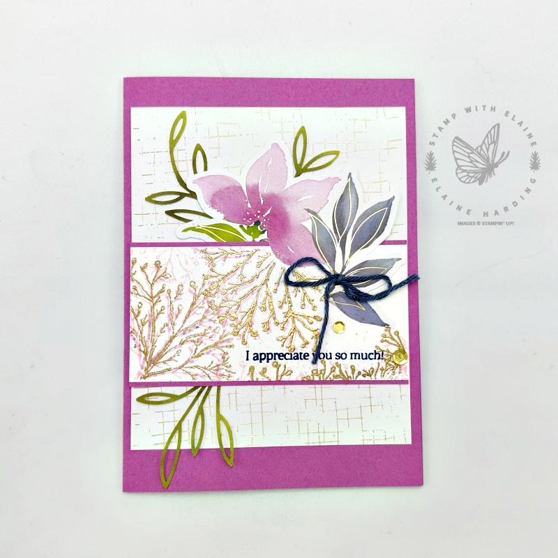 Altered gold embossed Garden of Thanks