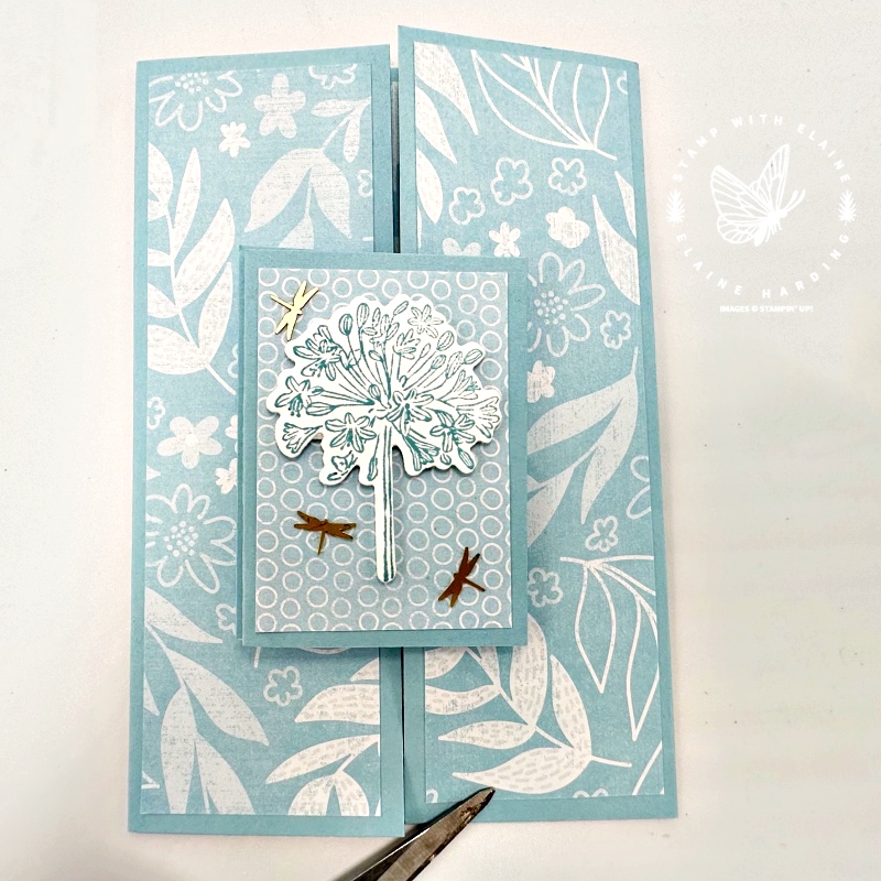 closed Balmy Blue fun fold Wildflower Designs