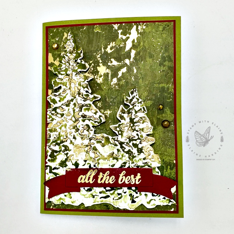 front Old Olive Gold embossed Season of Elegance card