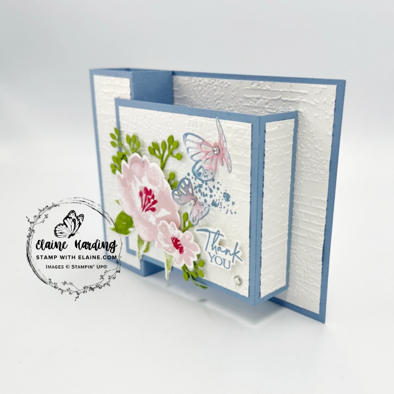 Right side view double box fold Textured florals