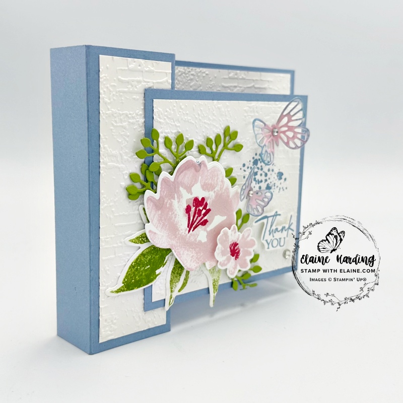 Left side view double box fold Textured Florals