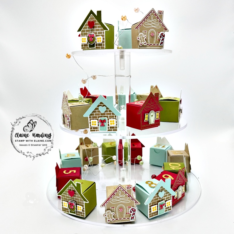 Humble Home advent calendar on triple tier cakestand