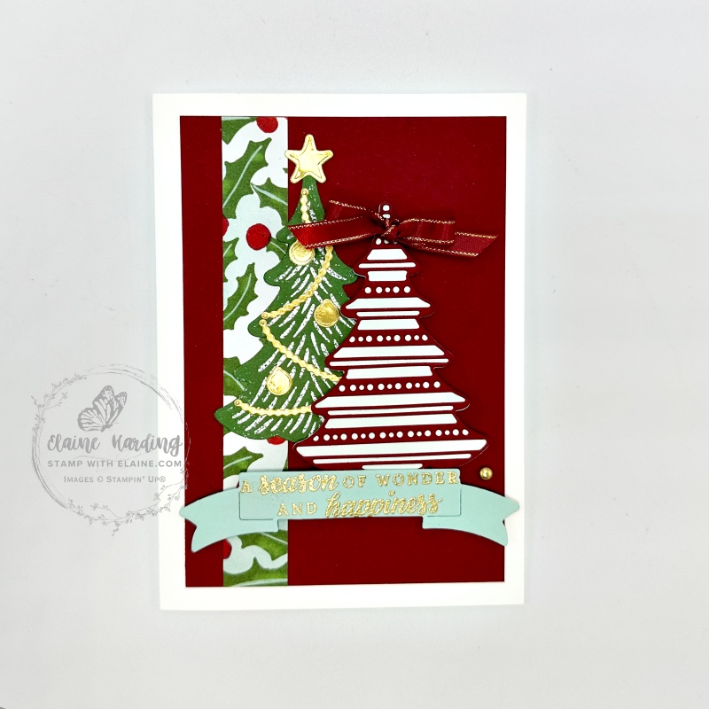 cherry cobbler gold embossed garland striped Dec tree duo