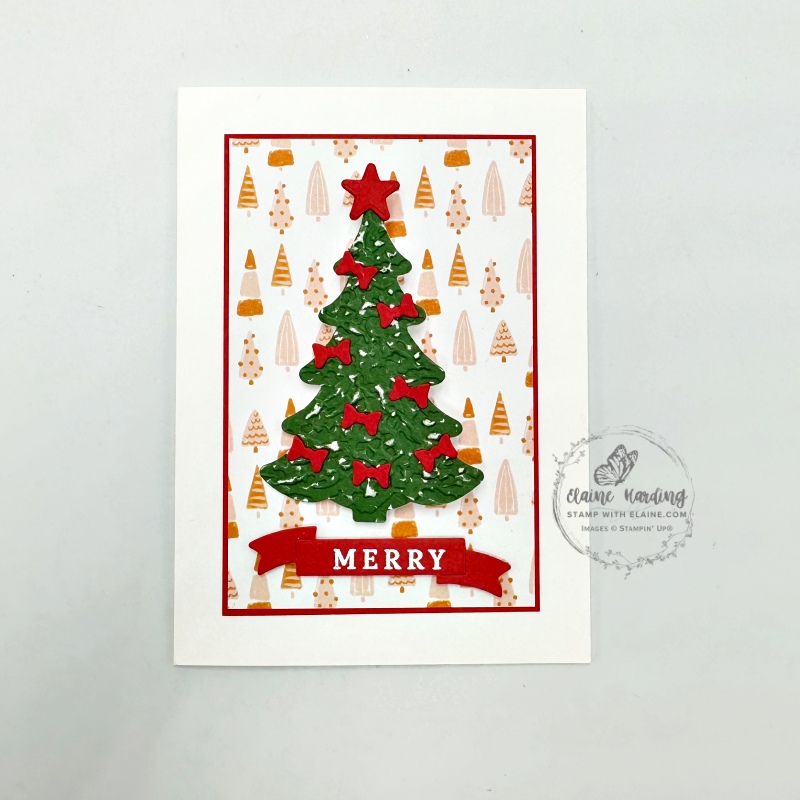 embossed wobbly decorative tree with bows