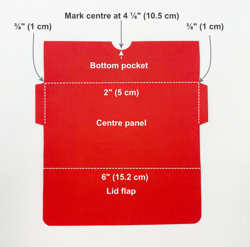 Gift wallet short side scoring guidelines