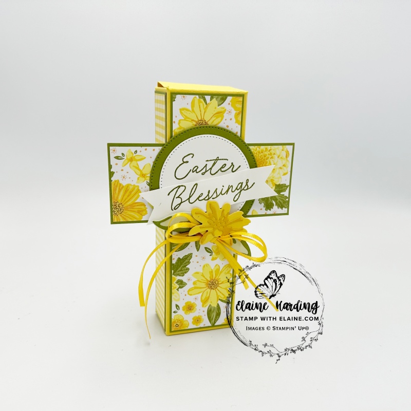Easter box in cross shape with Delightful Wishes