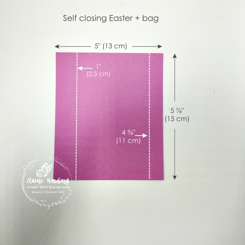 self closing easter bag short side scoring template