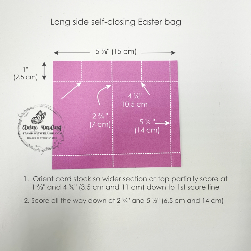 long side self-closing easter bag scoring template