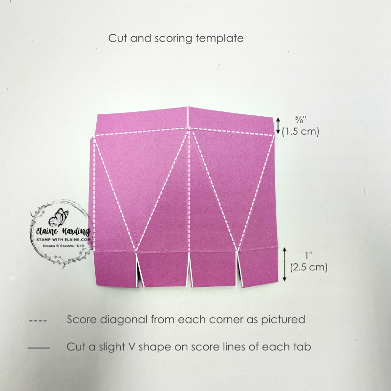 cutting and diagonal scoring template easter self-closing bag