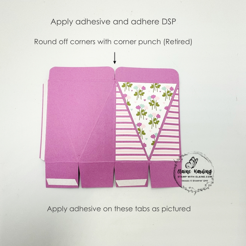 rounding corners, adhering DSP and base of box template