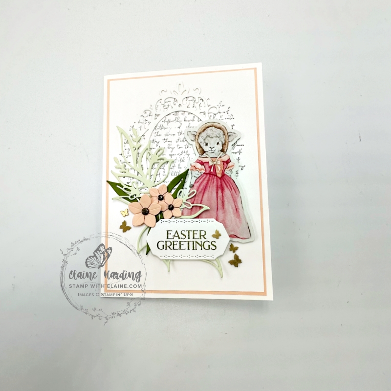 Basic White and Petal Pink Storybook Friends Easter card