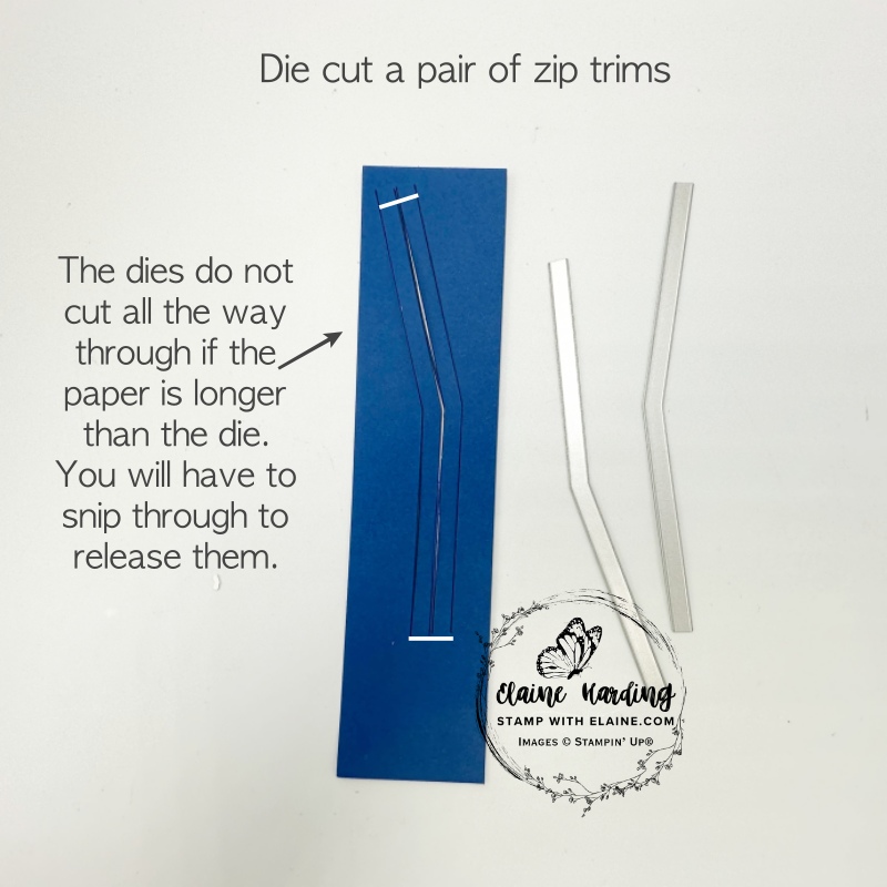 how to cut zipper trim for All Zipped Up card