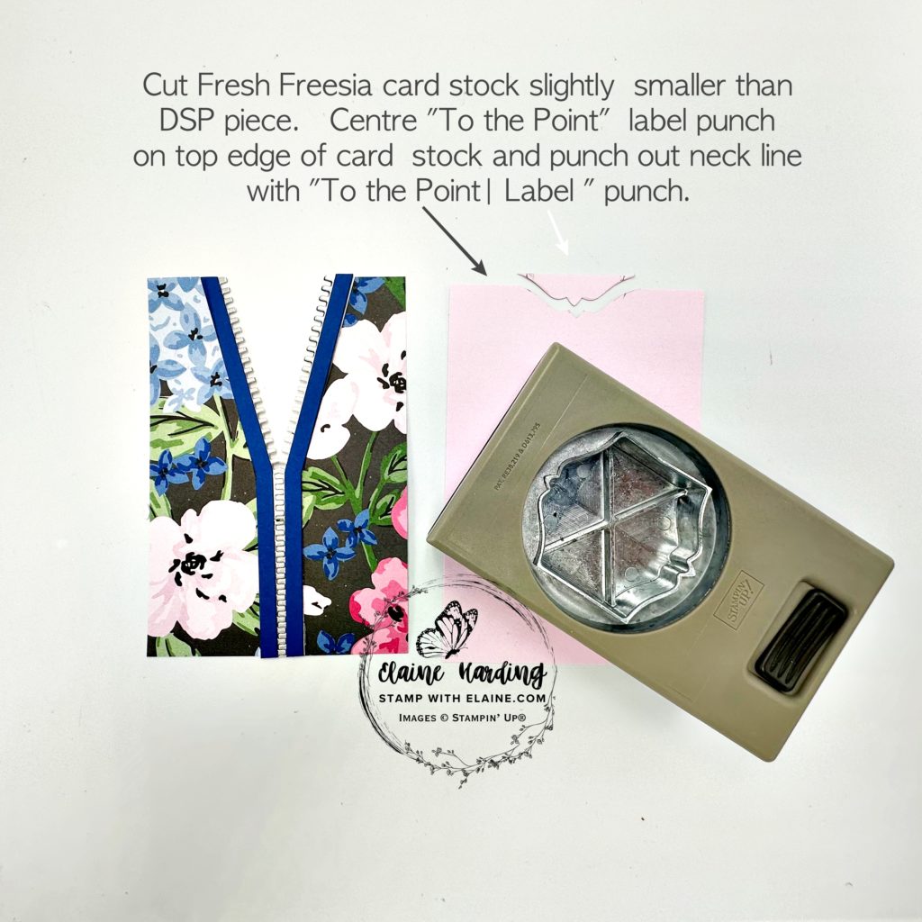 how to punch neckline for All Zipped Up card