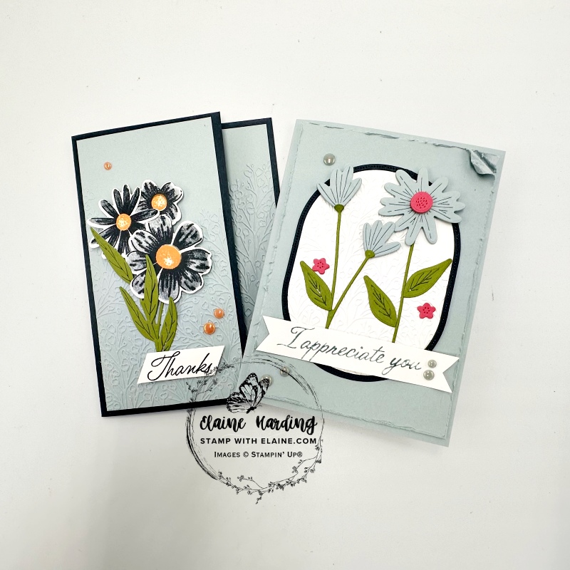 2 new in colour cards Impressions abloom cards