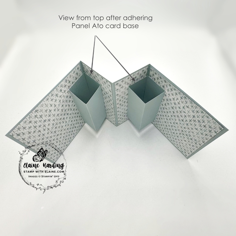 top view of panels after adhering to cloud cover multi-panel card