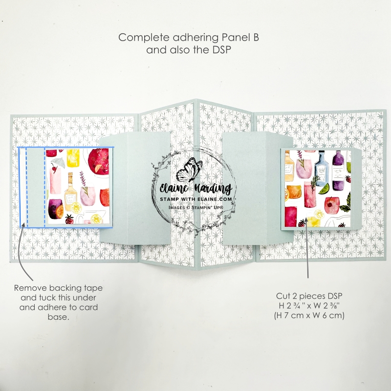 how to complete adhering Panel B and DSP to Cloud Cover multi-panel card