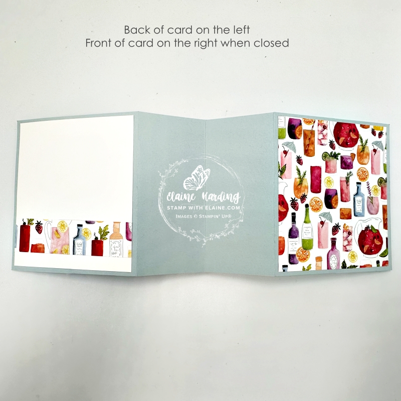 back of card laid flat to adhere layers for the back