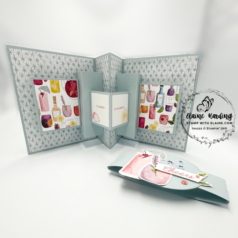 cloud cover multi-panel pop out card with belly band open