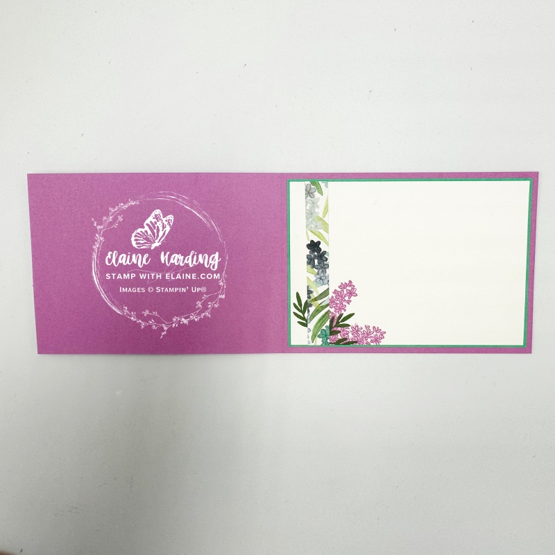 inside petunia pop card with Pretty Florals
