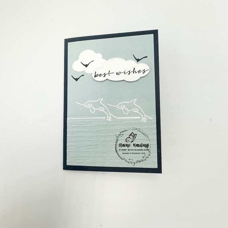 Secret Sea partially embossed along these lines card