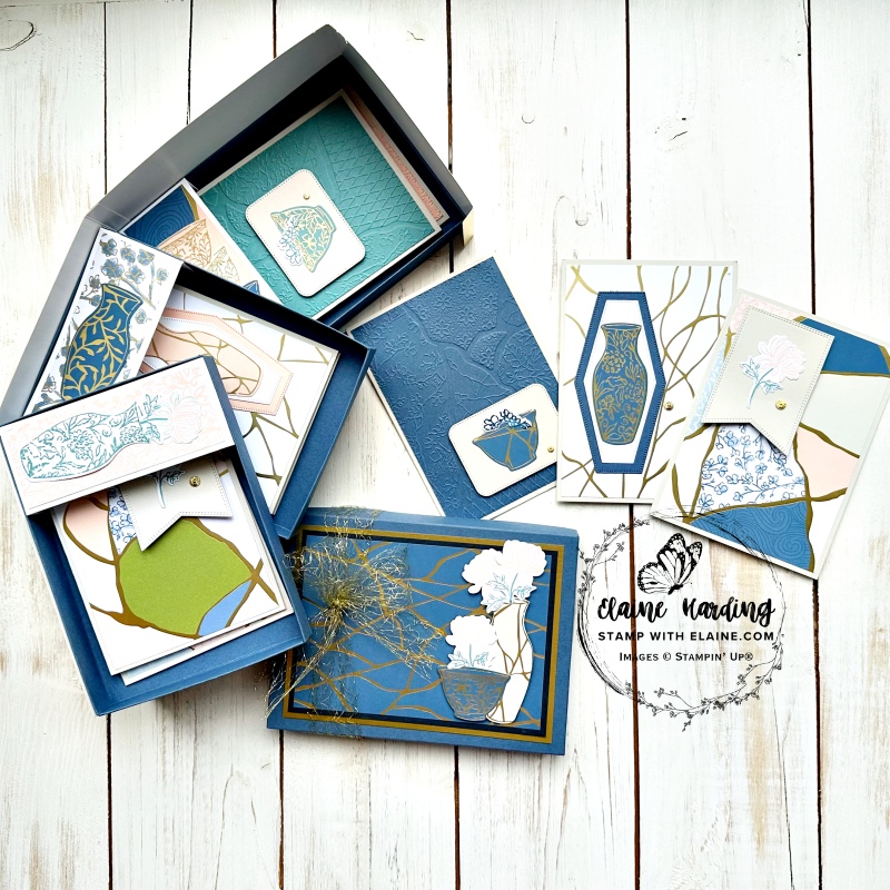 3 tier box of Kintsugi cards open