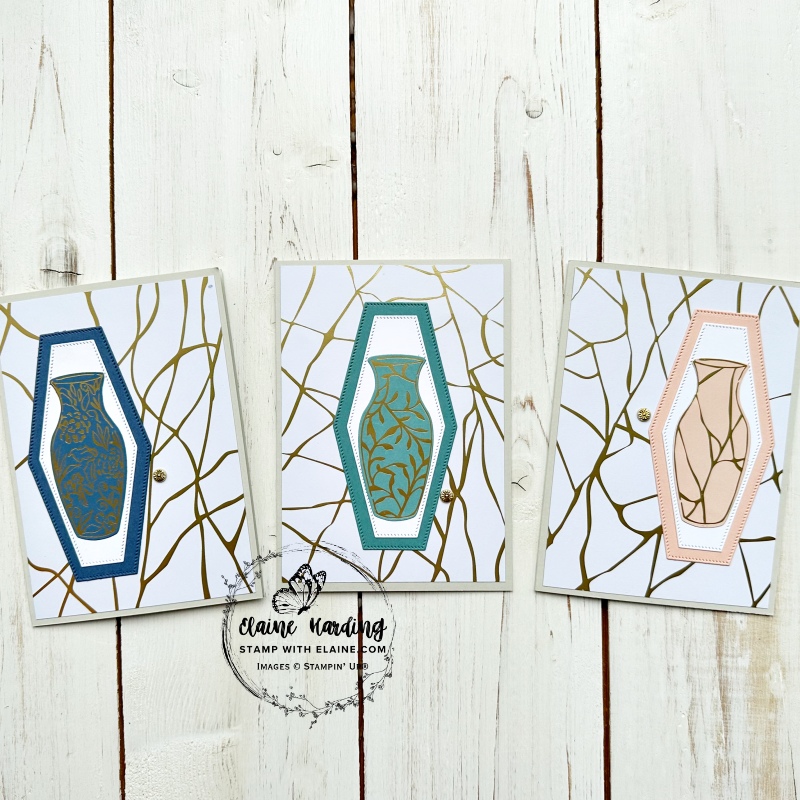 Basic Beige Kintsugi hexagonal Nested Essentials die with vase