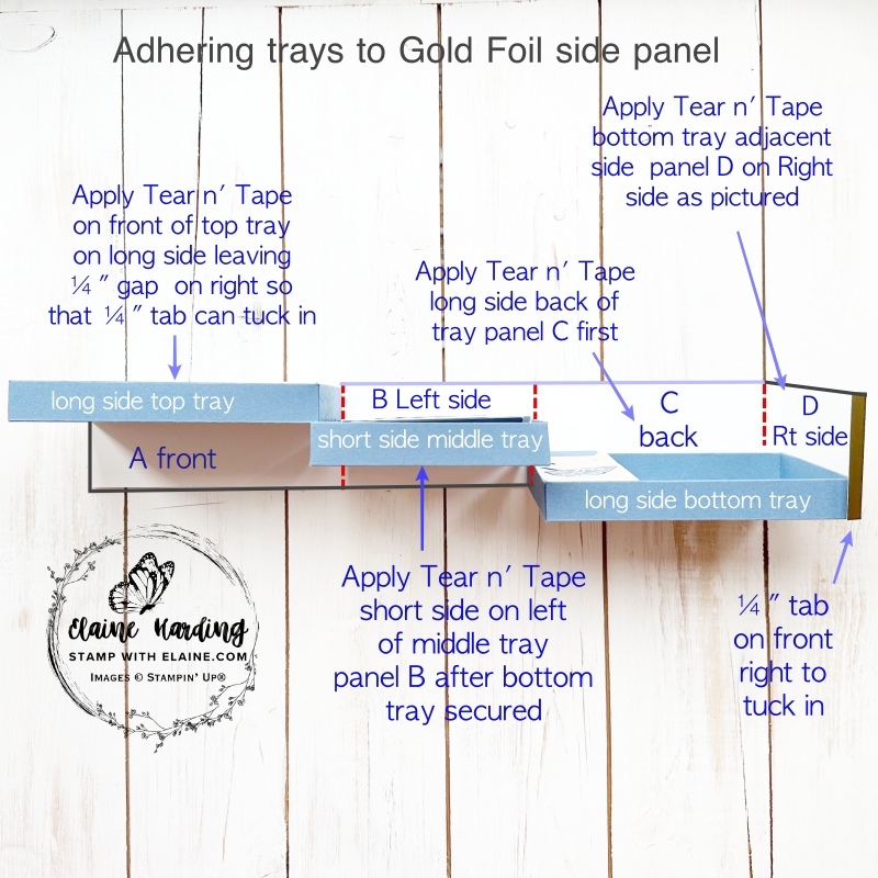 how to adhere trays to gold foil side