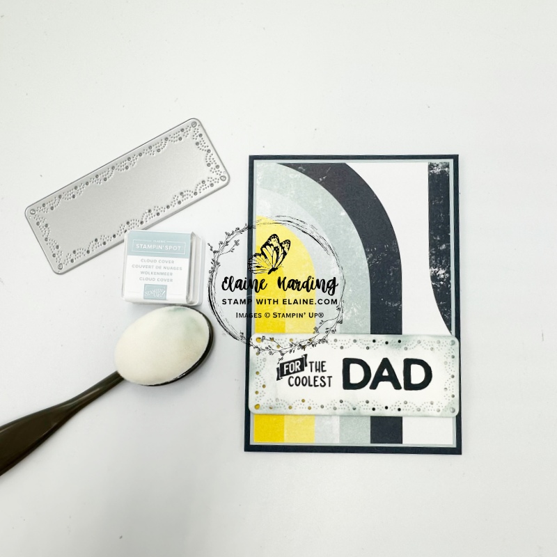 blended sentimental framing father's day card with Cloud Cover