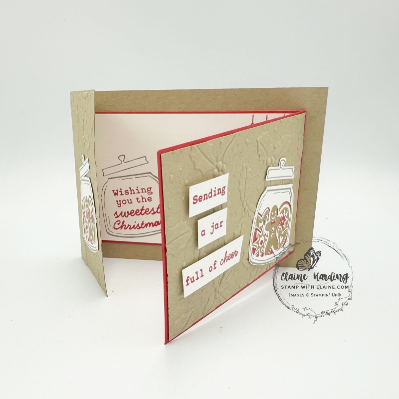 upright crumb cake jar of joy card open