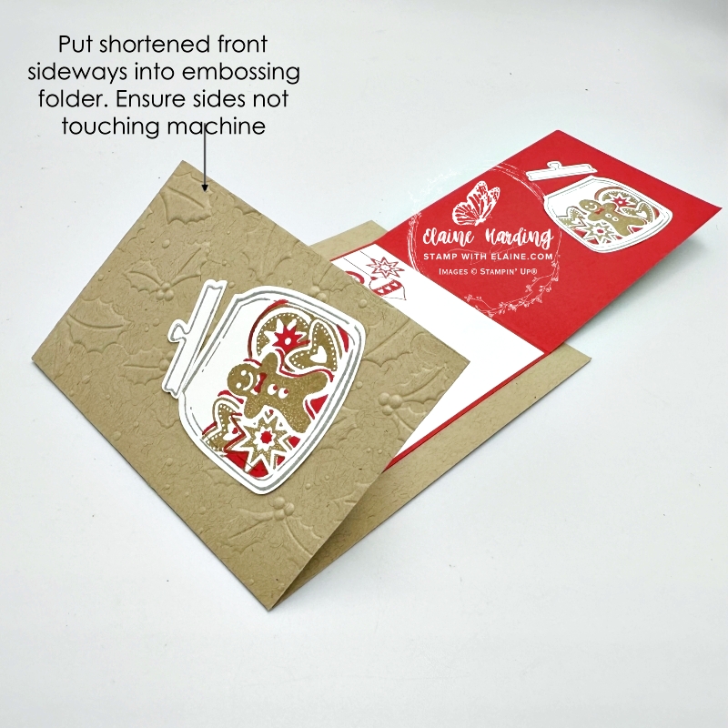 embossed front flap crumb cake card base jar of joy 