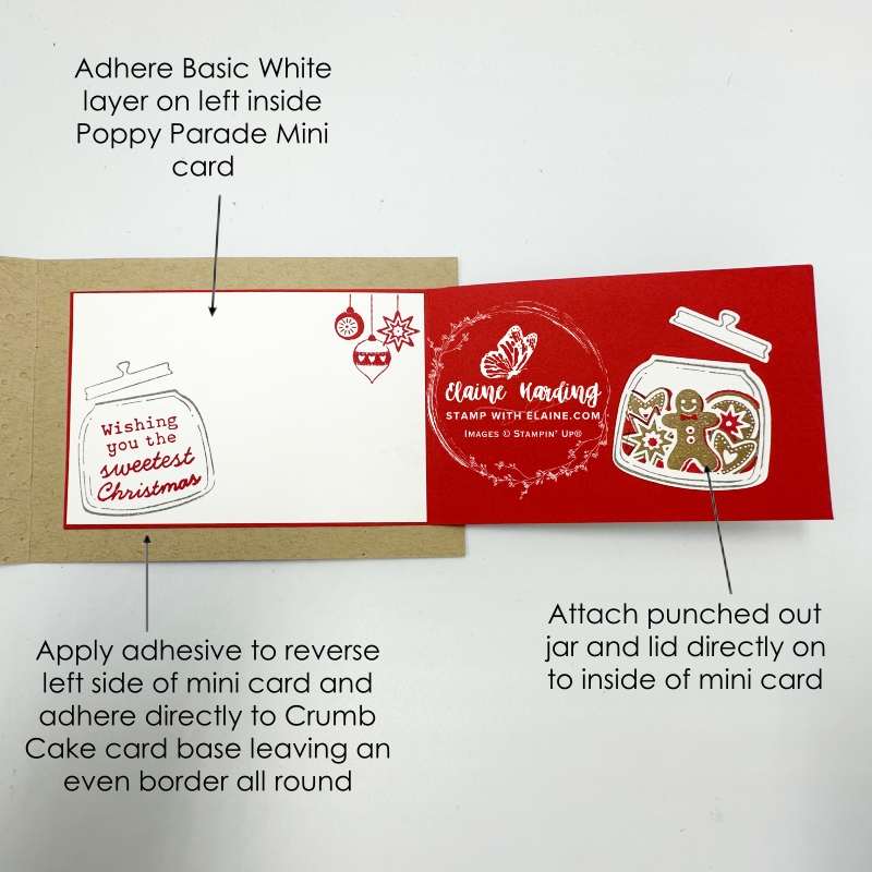 inside mini card adhered to Crumb Cake card base jar of joy card