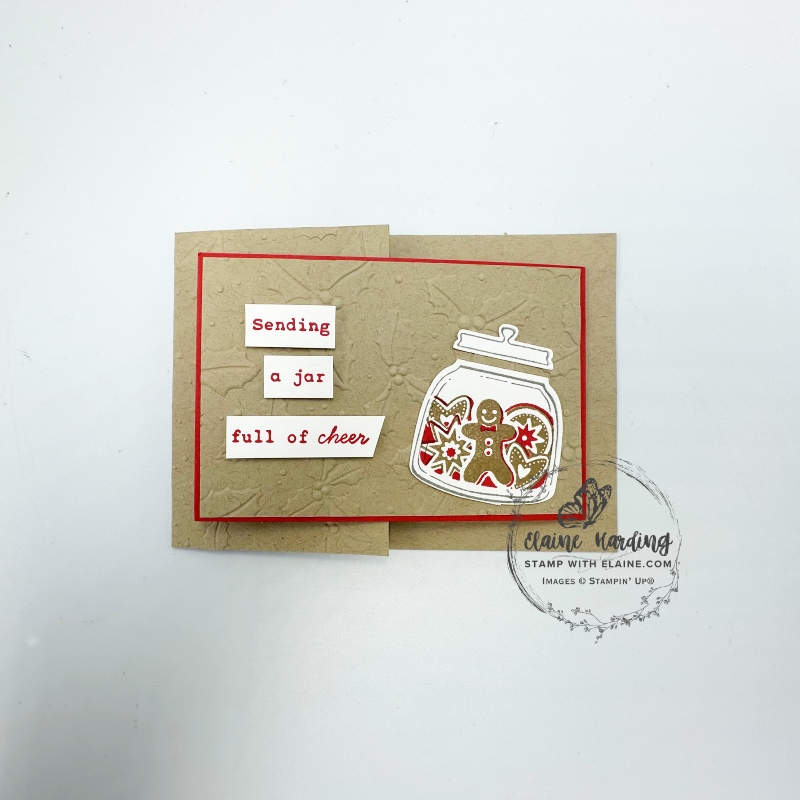 fun fold crumb cake embossed jar of joy christmas card