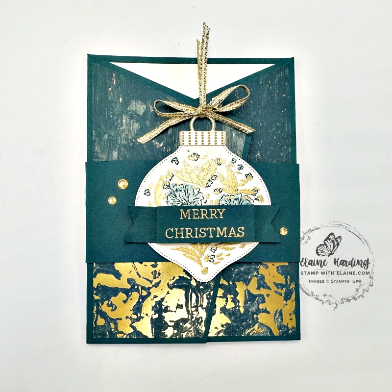 Pretty Peacock angled gatefold Bauble Blooms OLE Jul25