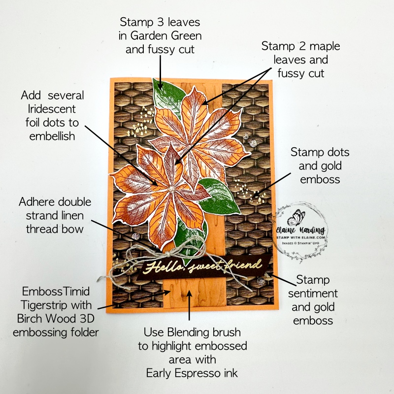 instructions assembly autumn artistic leaves card