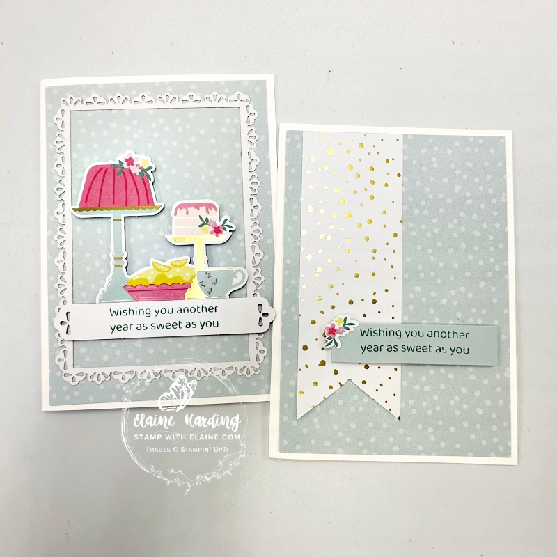 altered blue spotted birthday fancy kit cards on basic white card bases