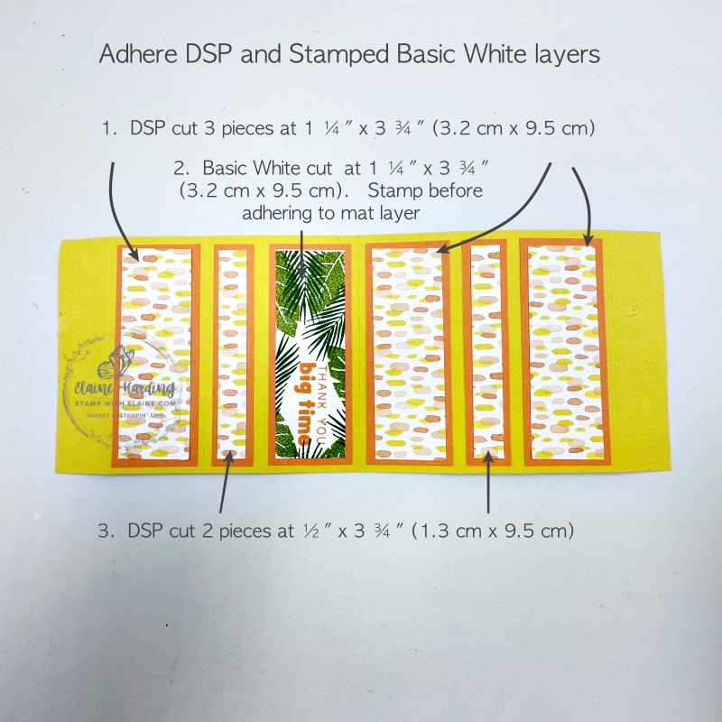 adhering dsp layers and Basic White stamped piece
